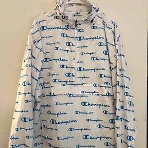 Champion Packable Allover Logo Script Windbreaker XL
